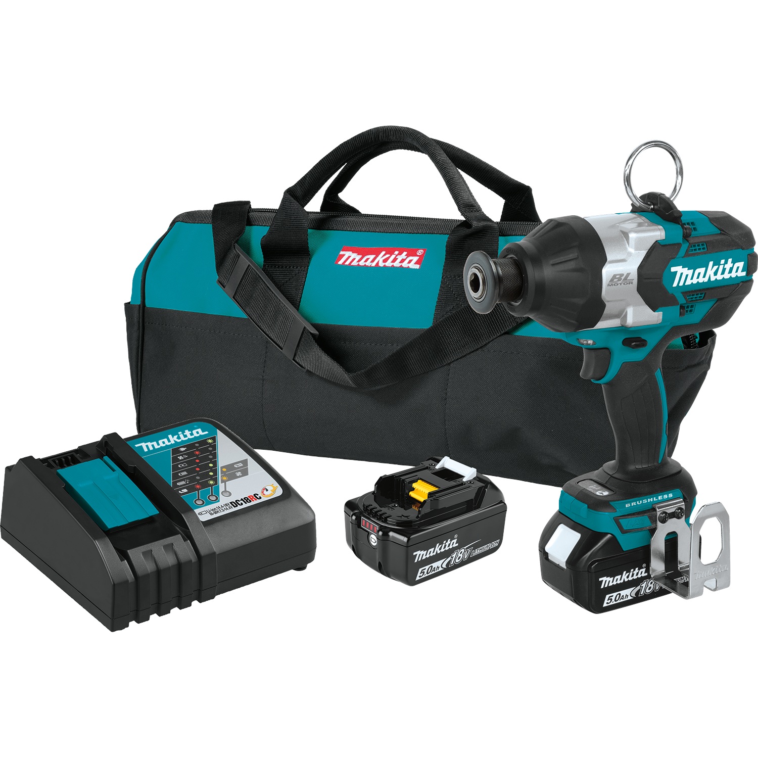 Makita 18V LXT® Lithium‑Ion Brushless Cordless High‑Torque 7/16" Hex Impact Wrench Kit (5.0Ah) 4 Makita 7/16" Hex Impact Wrench Kit